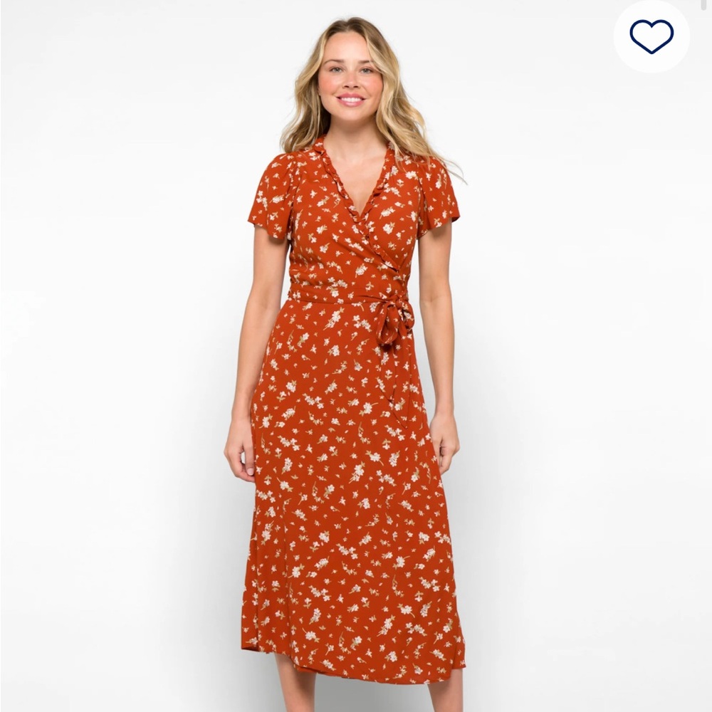 Floral Wrap Dress in Burnt Orange by Madewell